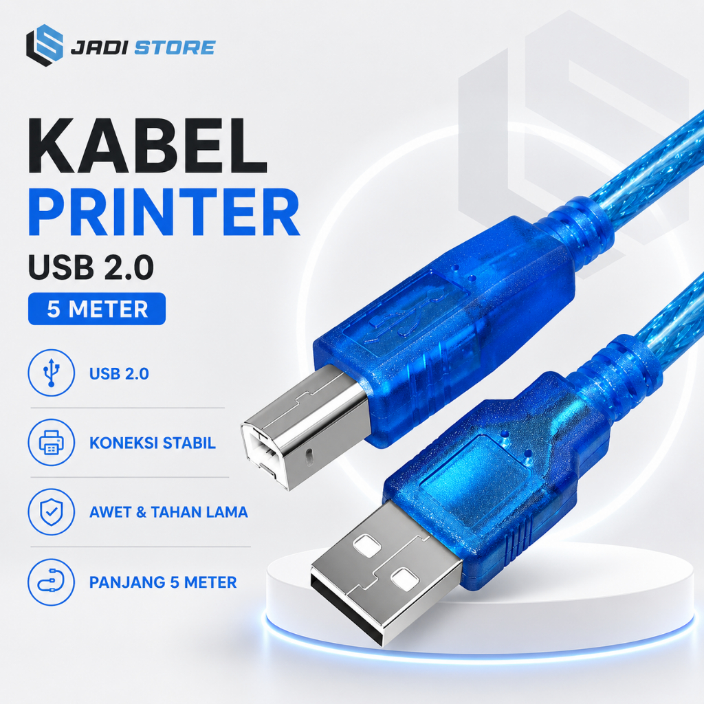 Kabel Printer 5M 5 Meter 5 M Epson Kabel Printer Canon IP2770 Kabel Printer HP Kabel Printer Epson L