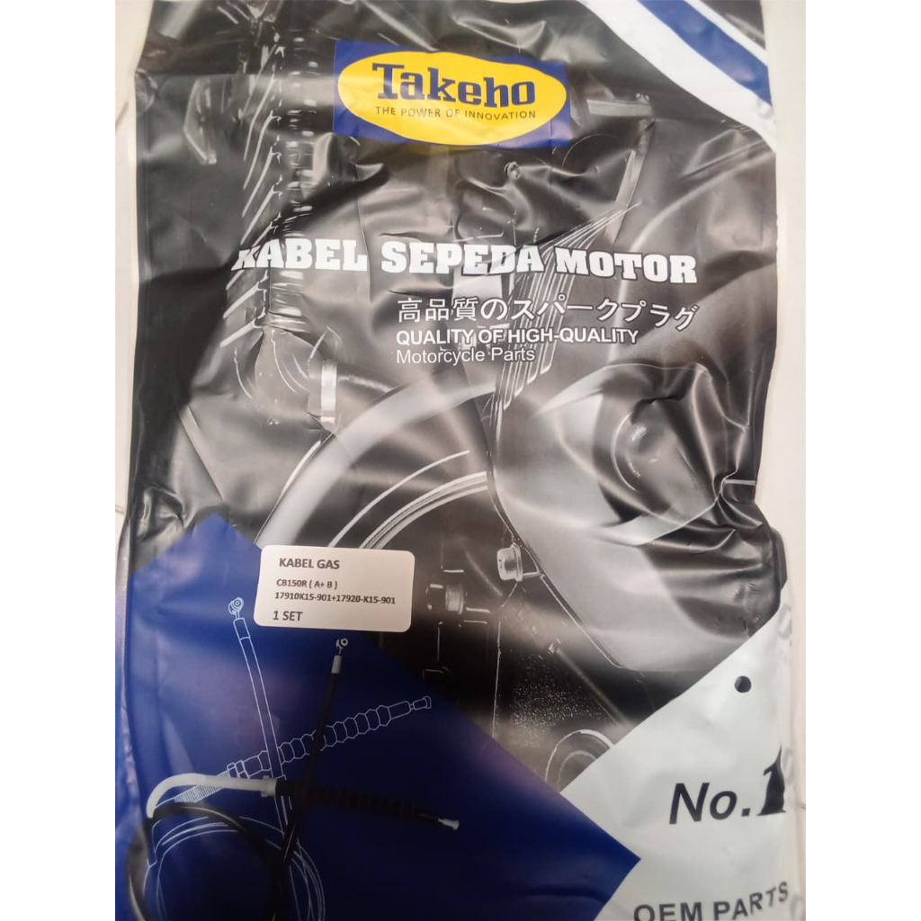 KABEL GAS CB150R (A+B) 17910-K15-901+17920 K15-901 (2PC/SET) TAKEHO