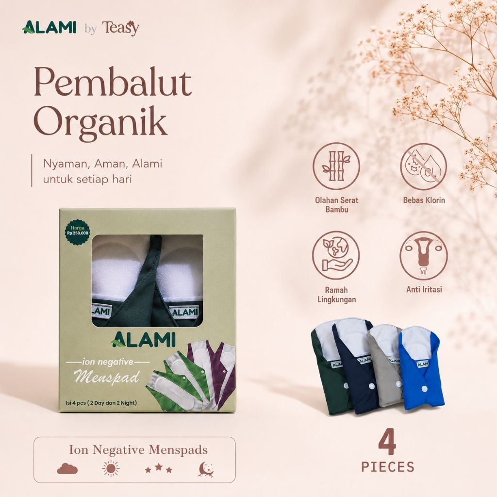 Alami Pembalut Cuci Ulang Anti Iritasi Washable Menspad