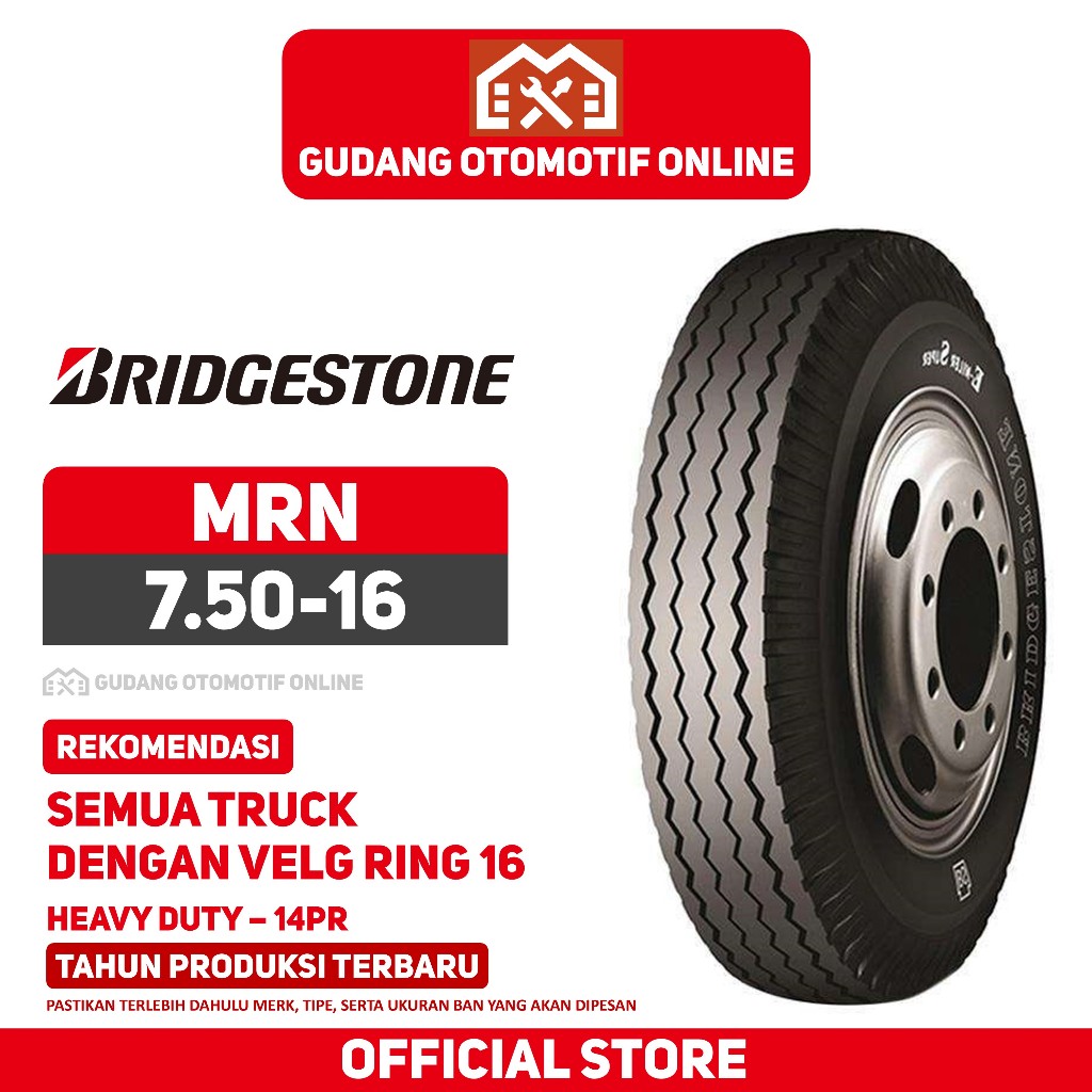 Ban Truk Bridgestone MRN 750 R16 16 Truck Colt Diesel Canter Ragasa 7.50 R16
