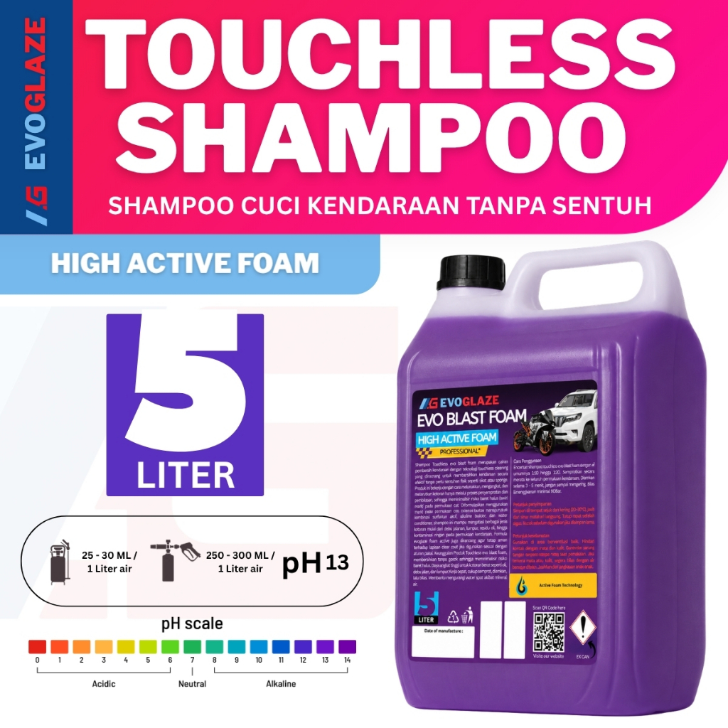 EVOGLAZE - Touchless Shampoo (5 Liter) Evo Blast Shampoo Touchless Tanpa Sentuh