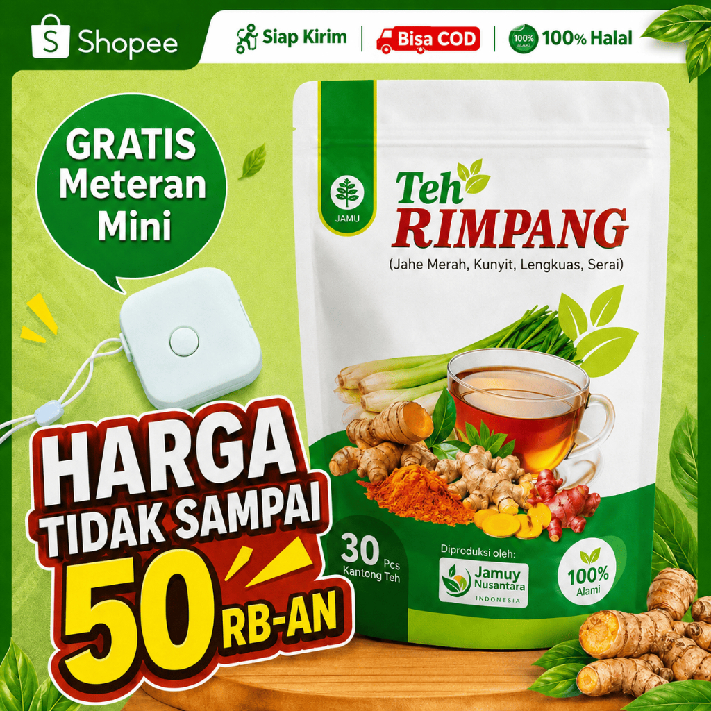 Teh Rimpang Original 100% | Jahe Merah Kunyit Lengkuas Serai | Pelangsing | Menurunkan Berat Badan |