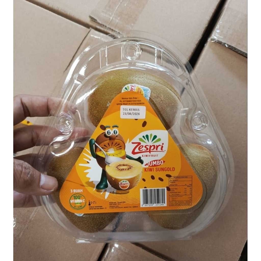 KIWI GOLD JUMBO ZESPRI NEW ZEALAND PACK ( BERAT 550 GR / 3 PCS)