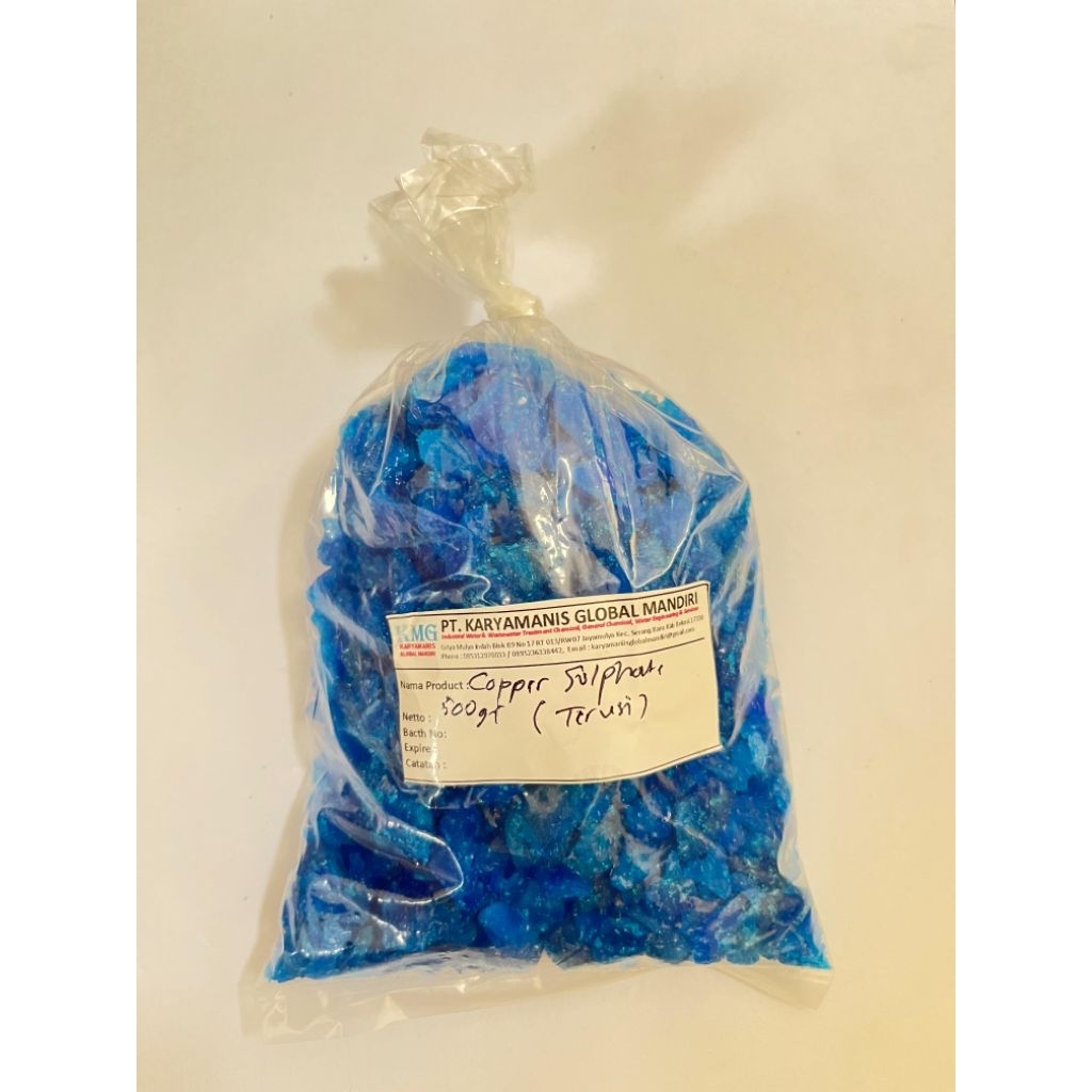 500gr Copper Sulfate /Terusi - Pupuk Pertanian & Pengendali Lumut Kolam