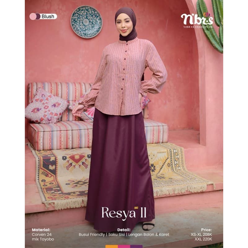 GAMIS DEWASA RESYA 11 BLUSH BY NIBRAS