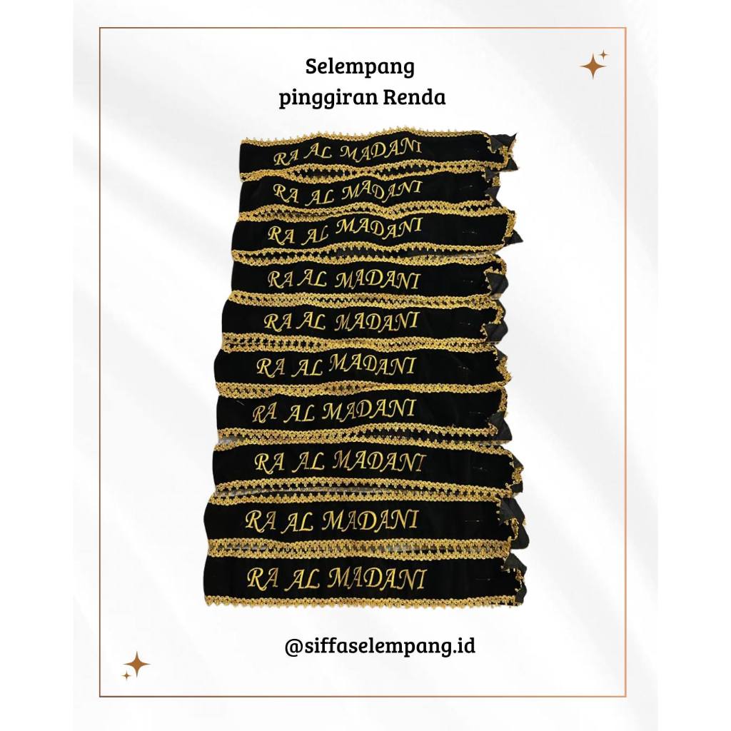 Selempang Wisuda Bordir Premium Nama Custom Premium - Hitam, Maroon, Navy, Putih
