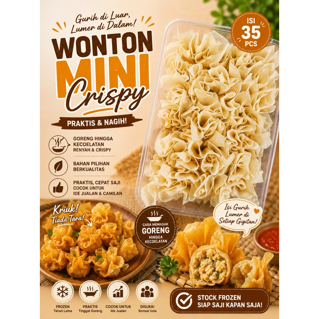 Wonton Mini Crispy Frozen
