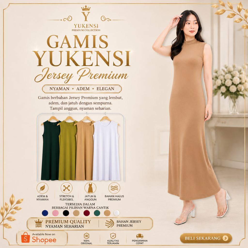 PROMO GAMIS YUKENSI JERSEY PREMIUM / Gamis Yukensi Premium / Gamis Jersey