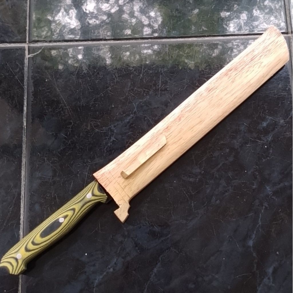 Pisau Sembelih Baja Bohler K110 Jerman 26cm Ukir gagang Micarta