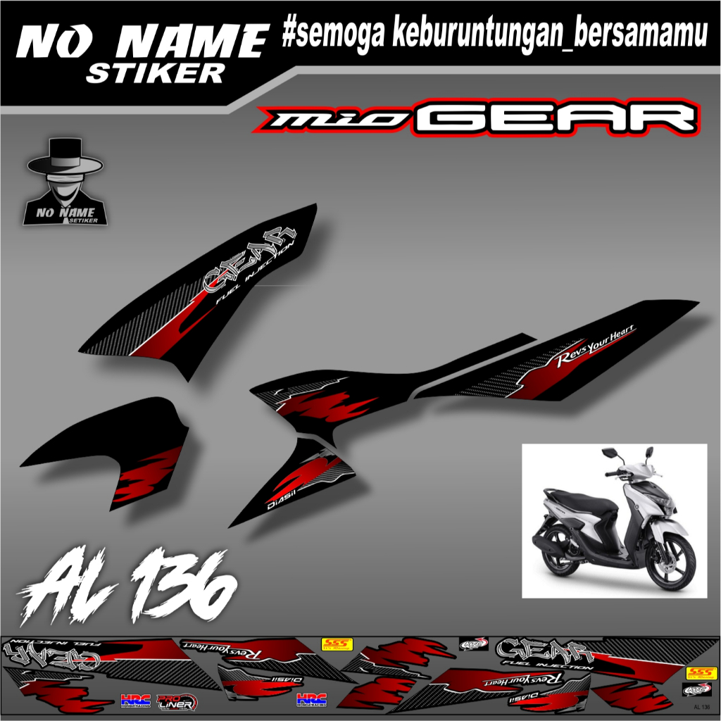 Striping MIO GEAR (AL136) Stiker Sticker MIO GEAR VARIASI STIKER Striping MIO GEAR