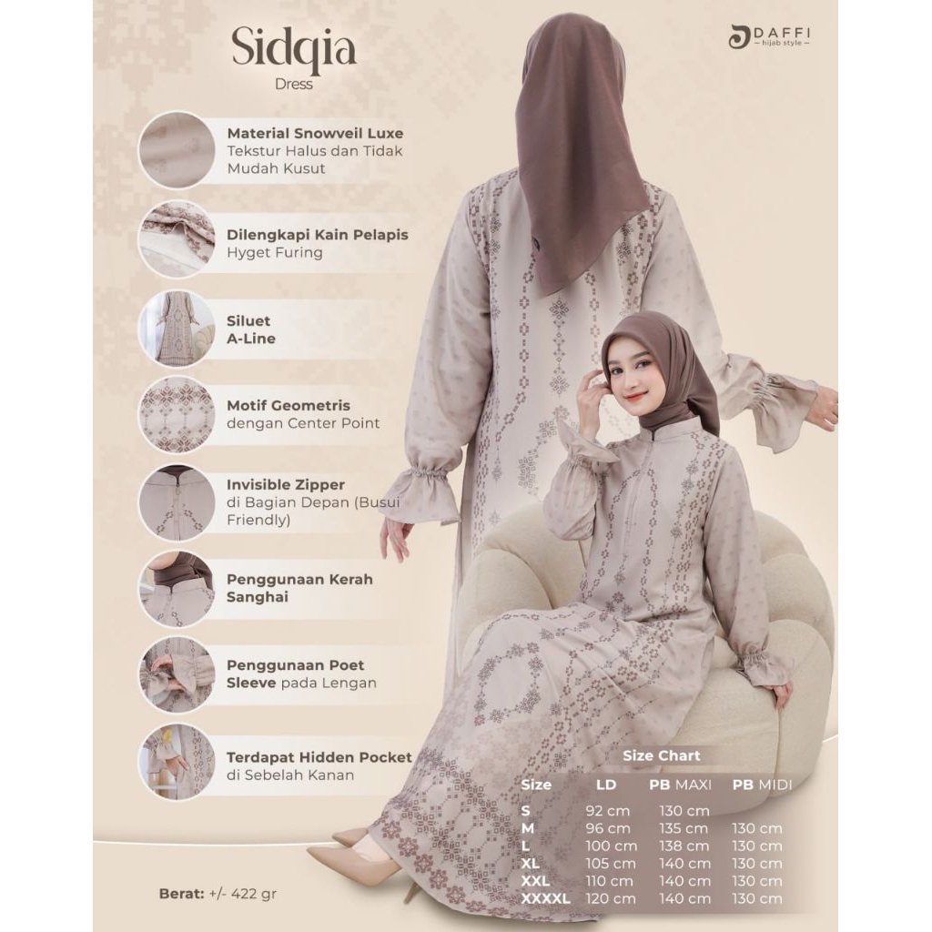 Dress Gamis Daffi Sidqia Series busui friendly ORI Daffi