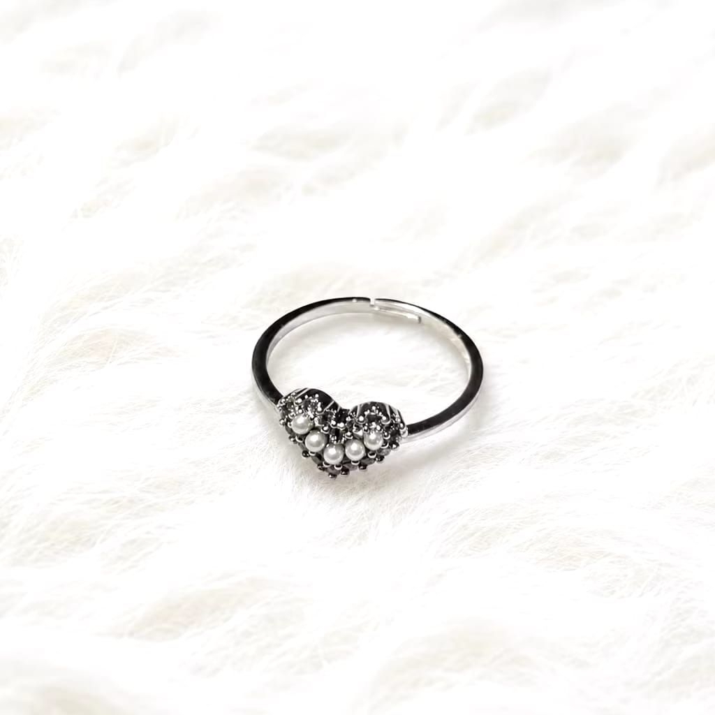 Cincin Titanium wanita model Love mutiara terbaru/cincin wanita mutiara Love