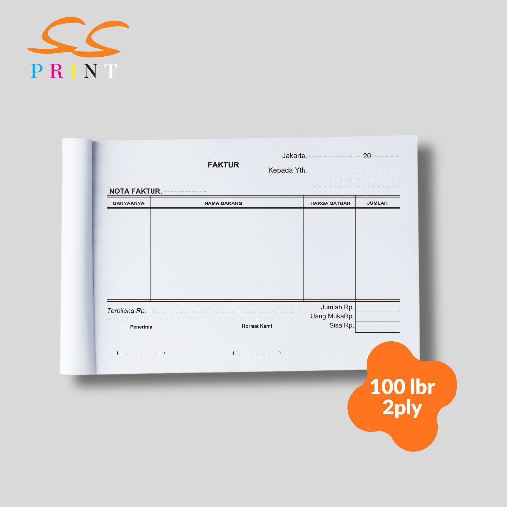 Buku Nota Kontan Ukuran A5 100 Lbr 2ply Kertas putih dan merah