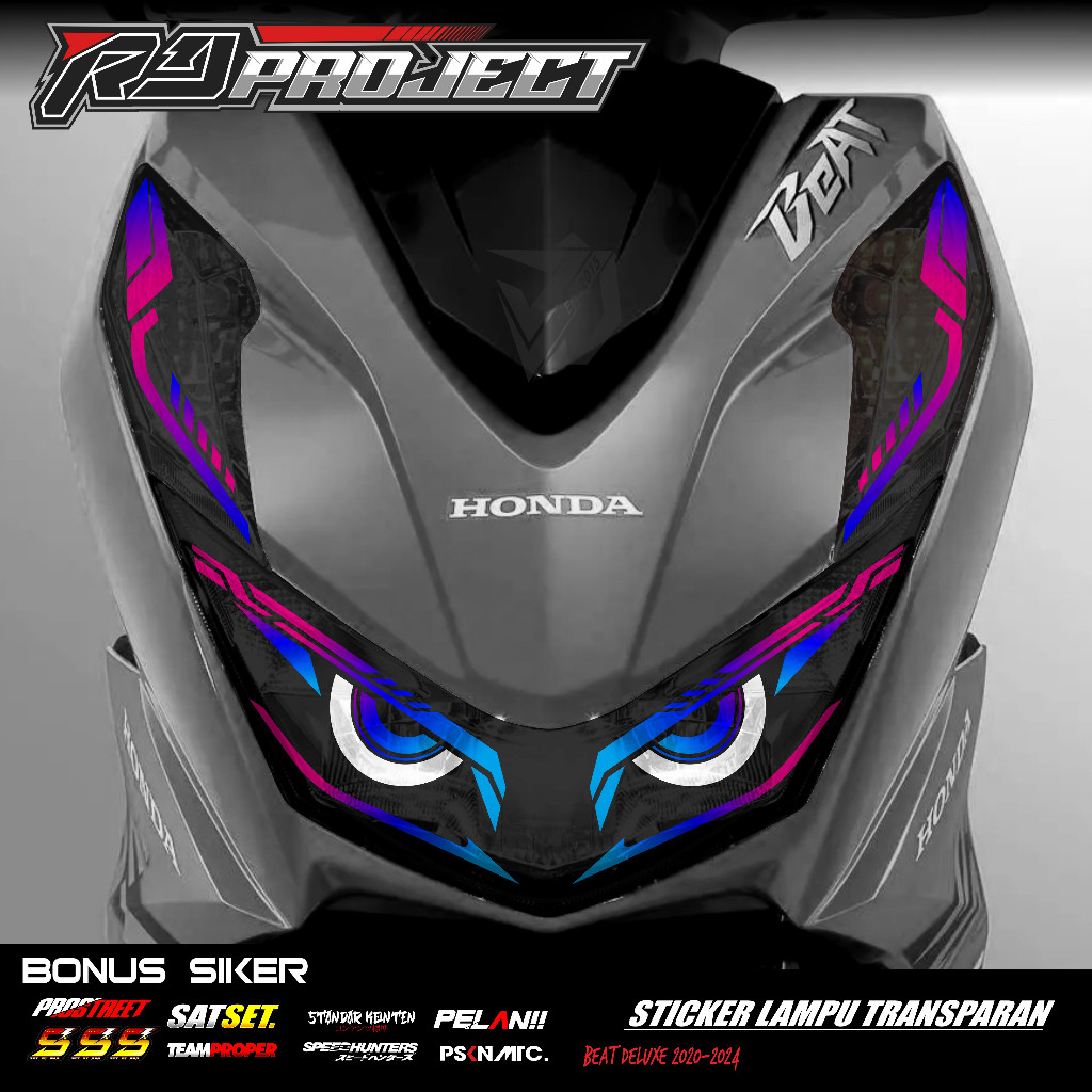 STICKER VARIASI LAMPU ALIS MOTOR BEAT DELUXE 2020 2021 2022 2023 - STICKER LAMPU ALIS DEPAN BEAT NEW