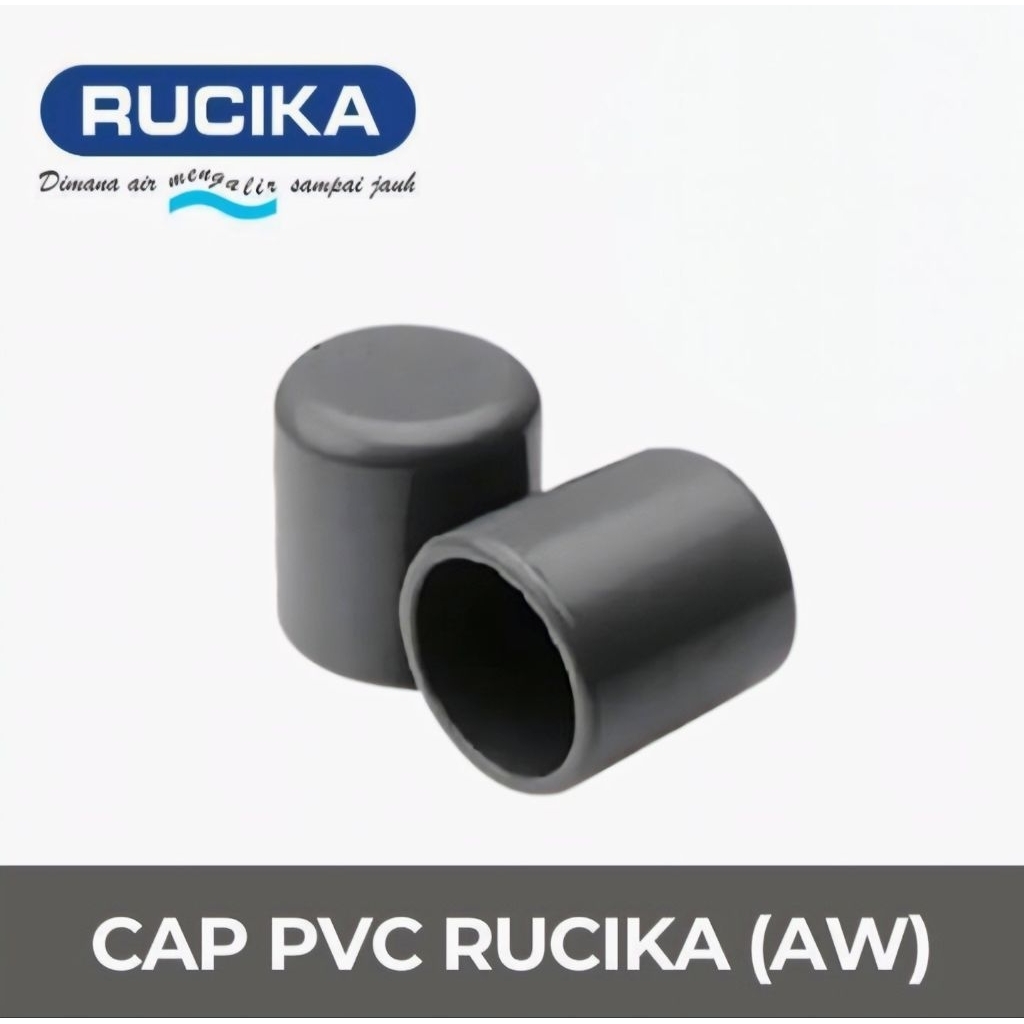 Dop PVC AW 1 inch Cap PVC AW 1" End Cap PVC JIS 1 inch Tutup Pipa PVC Abu-Abu Paralon 1 inch