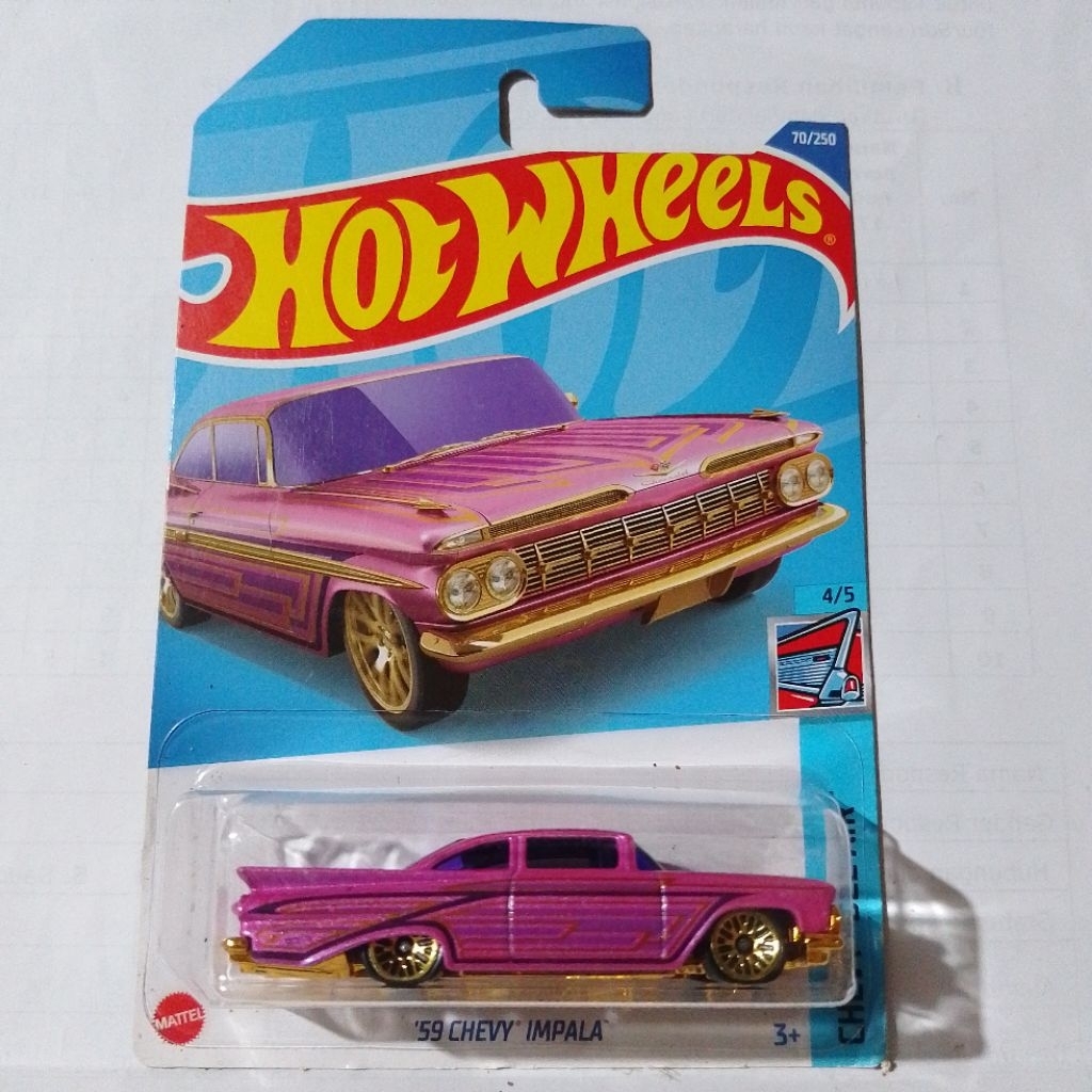 diecast hot wheels 59 chevy impala pink