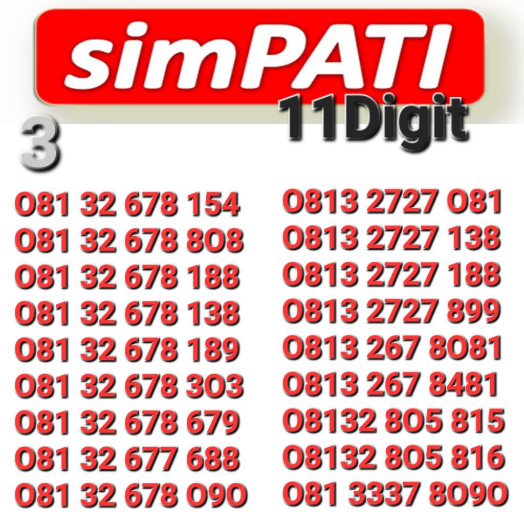 NOMOR SIMPATI 11DIGIT 8O5 8O8 8O9