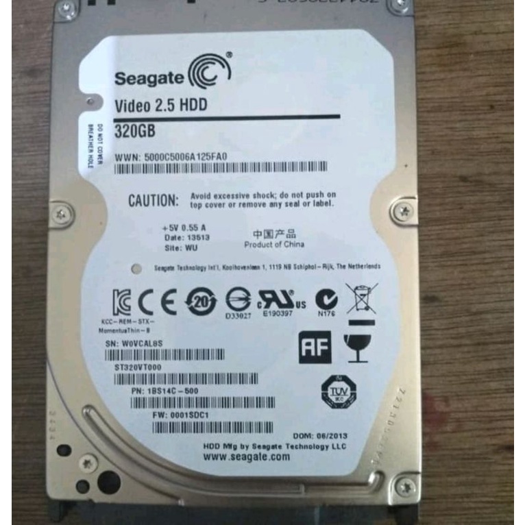 Hard Disk Seagate Laptop 2.5 Inch 320GB Sentinel 99%