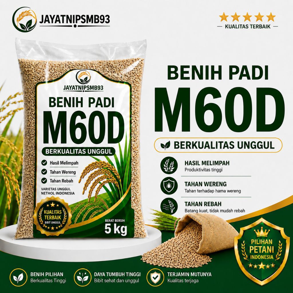 benih padi unggul M60D kemasan 5kg