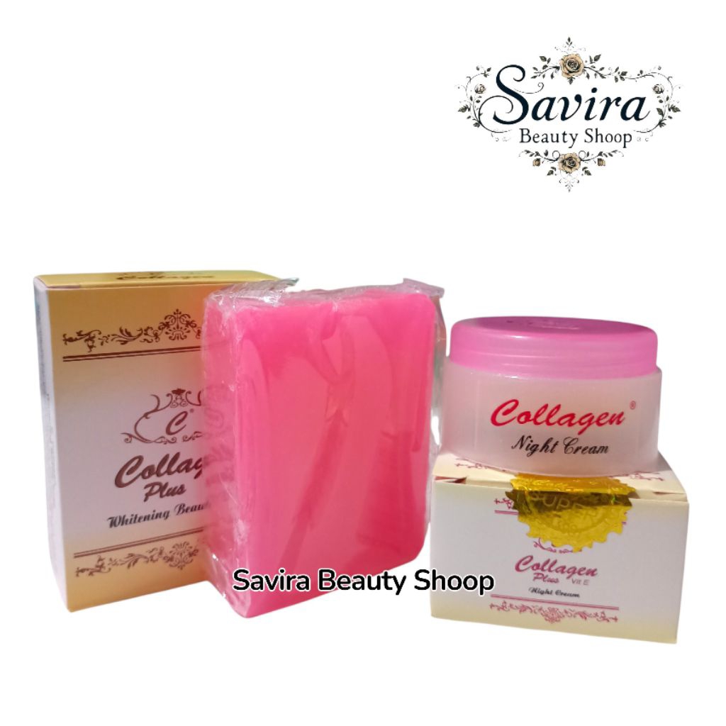 Paket Cream Collagen Malam + Sabun Collagen Plus Cream Night Paket