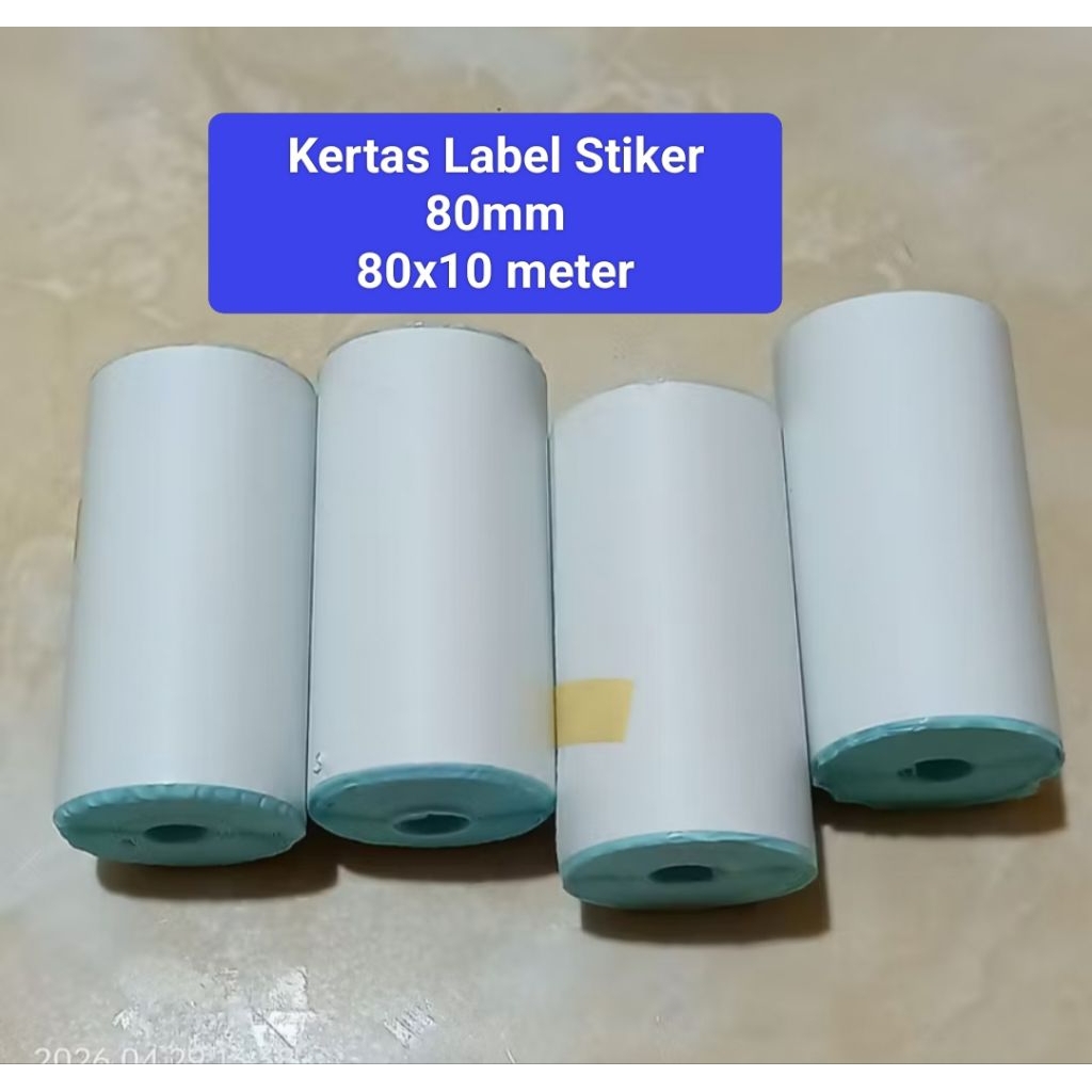 Kertas Label Stiker 80mm 80x10 meter (1pcs) Untuk Printer Thermal
