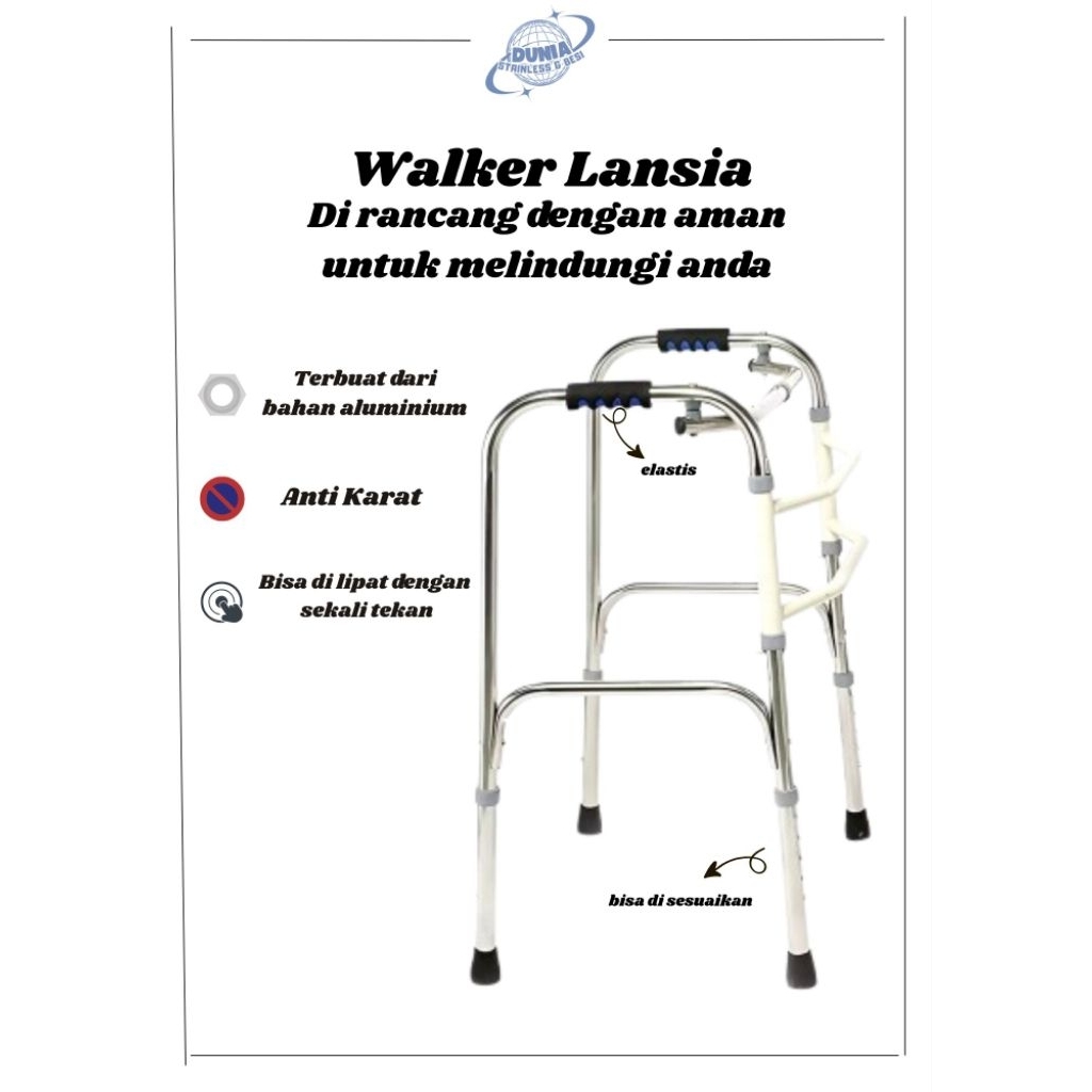 Walker lansia/Alat bantu jalan lansia/Tongkat jalan lansia