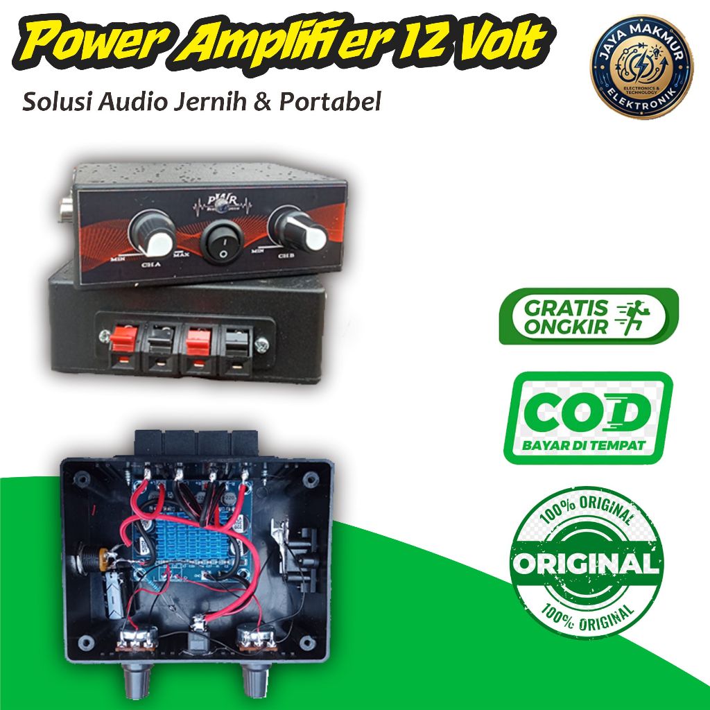 Amplifier mini 12 Volt & 5 Volt Baass Glerr