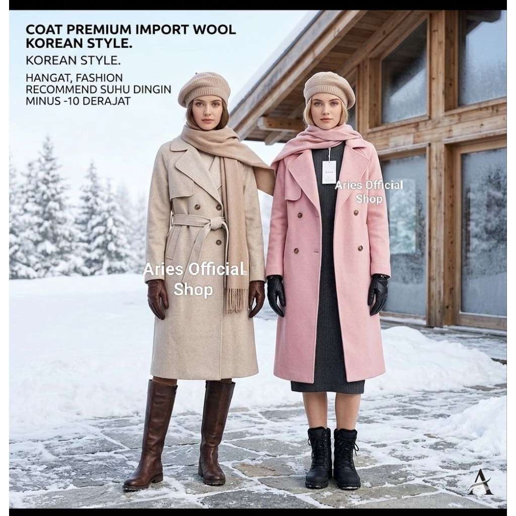 PREMIUM KOREAN COAT WOOL WANITA
