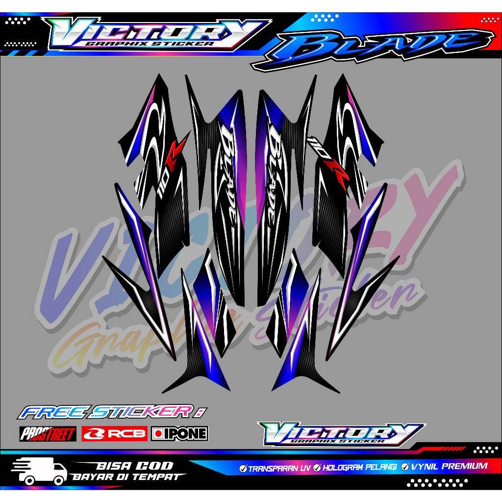STRIPING VARIASI HONDA BLADE 110 R / STICKER LIST VARIASI MOTOR BLADE 110 R