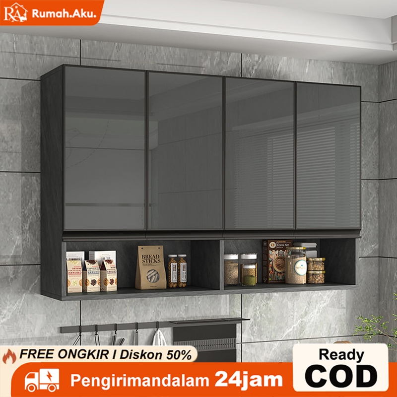 Kitchen Set Atas Aluminium 4 Pintu Lemari Gantung Dapur Minimalis untuk Dapur Rumah