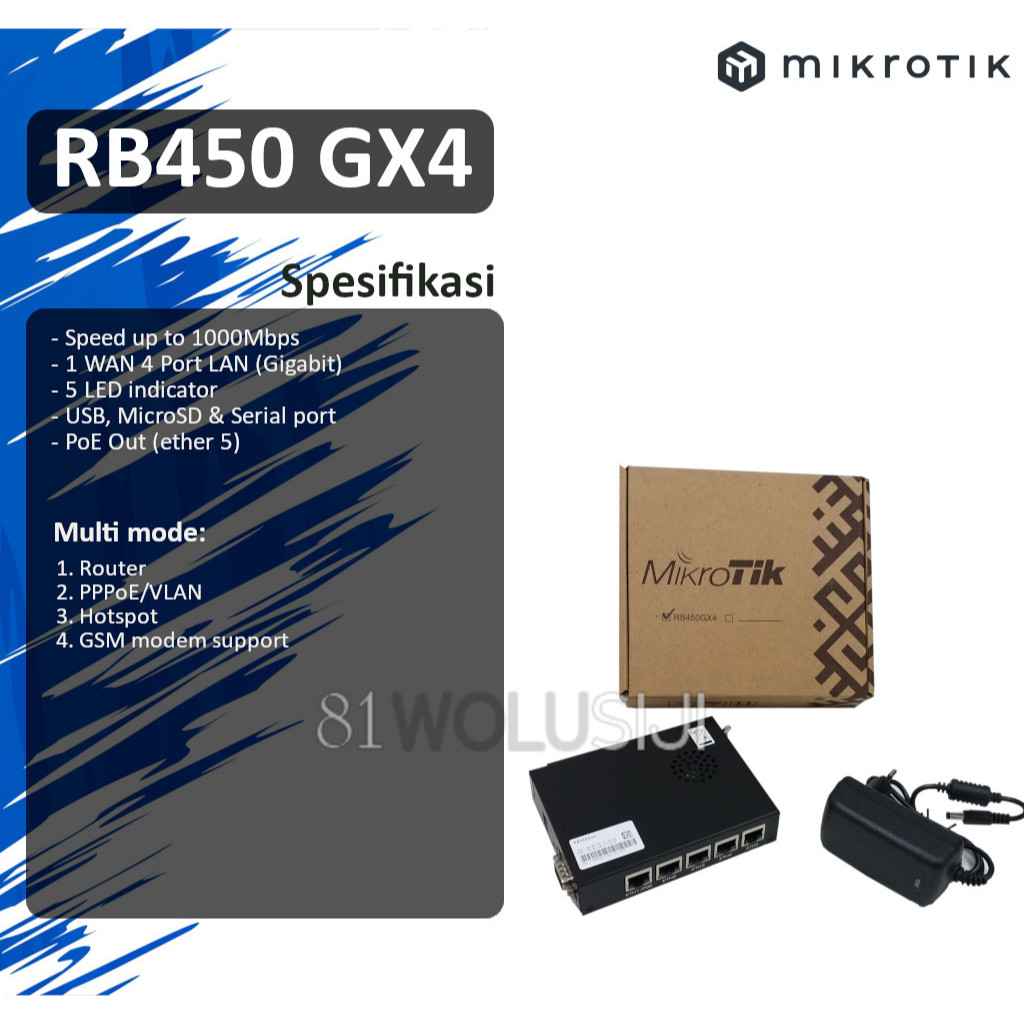 Mikrotik Router Board RB450 GX4 - Router indoor