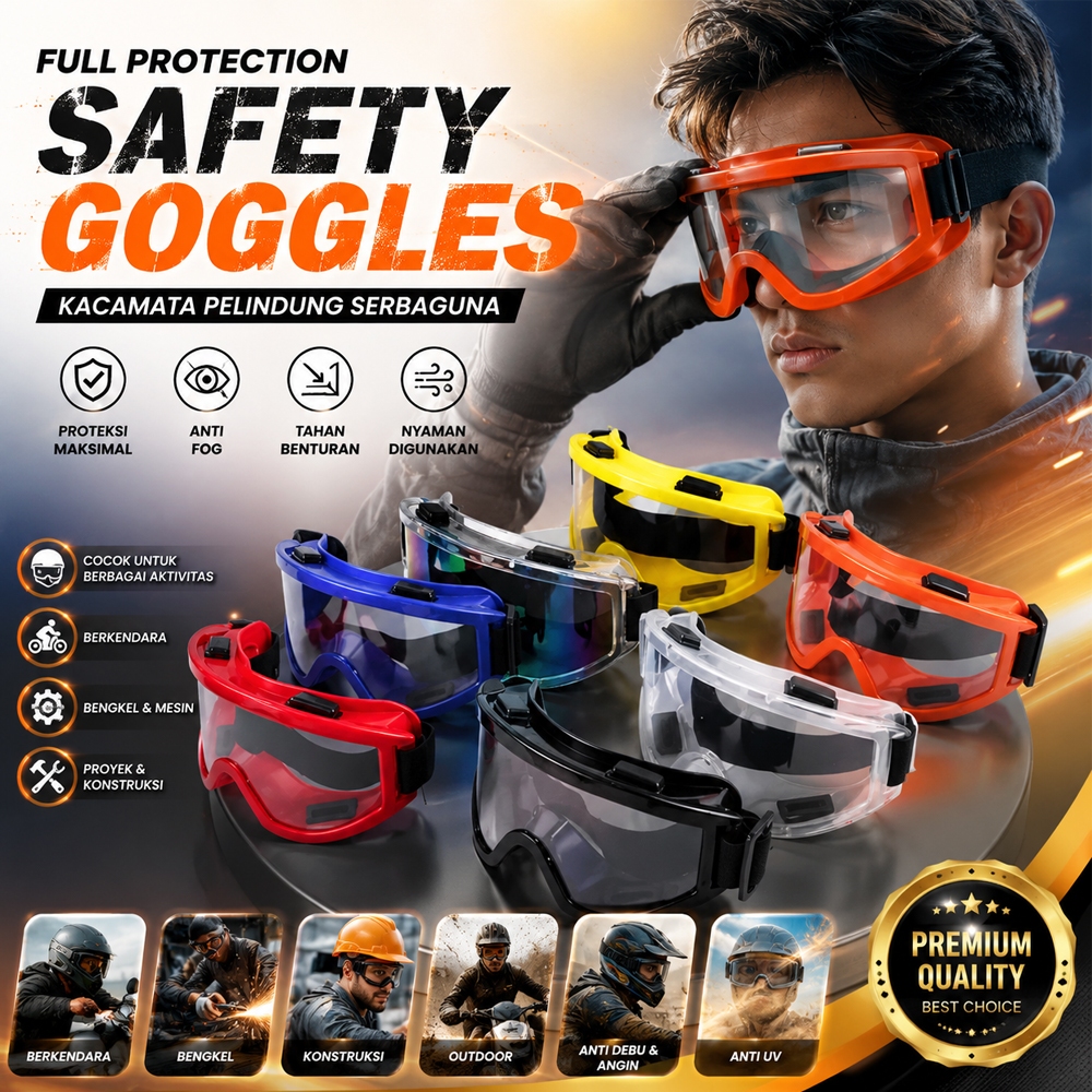 NEW Kacamata Goggle Helm Trail JPX KLX CRF Motocross Supermoto Trabas Keren