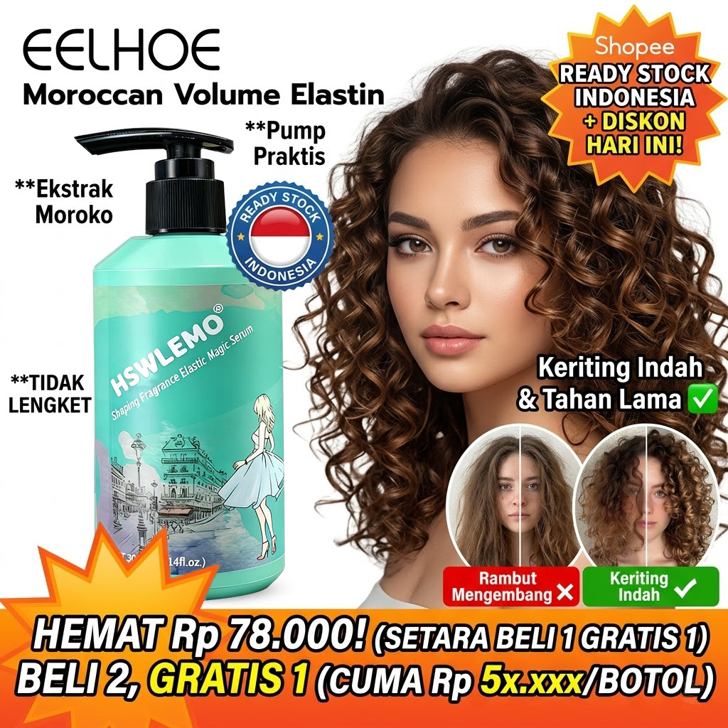 Gel Rambut Keriting Elastis Cream Rambut Keriting Curl Cream Perawatan Rambut Curly Cream Rambut Ker