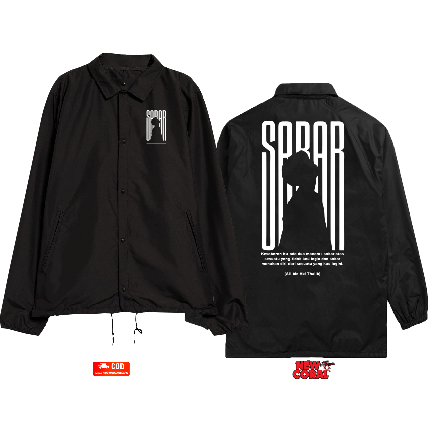 jaket coach windbreaker Islam Muslim Sabar bahan waterproof kualitas distro termurah