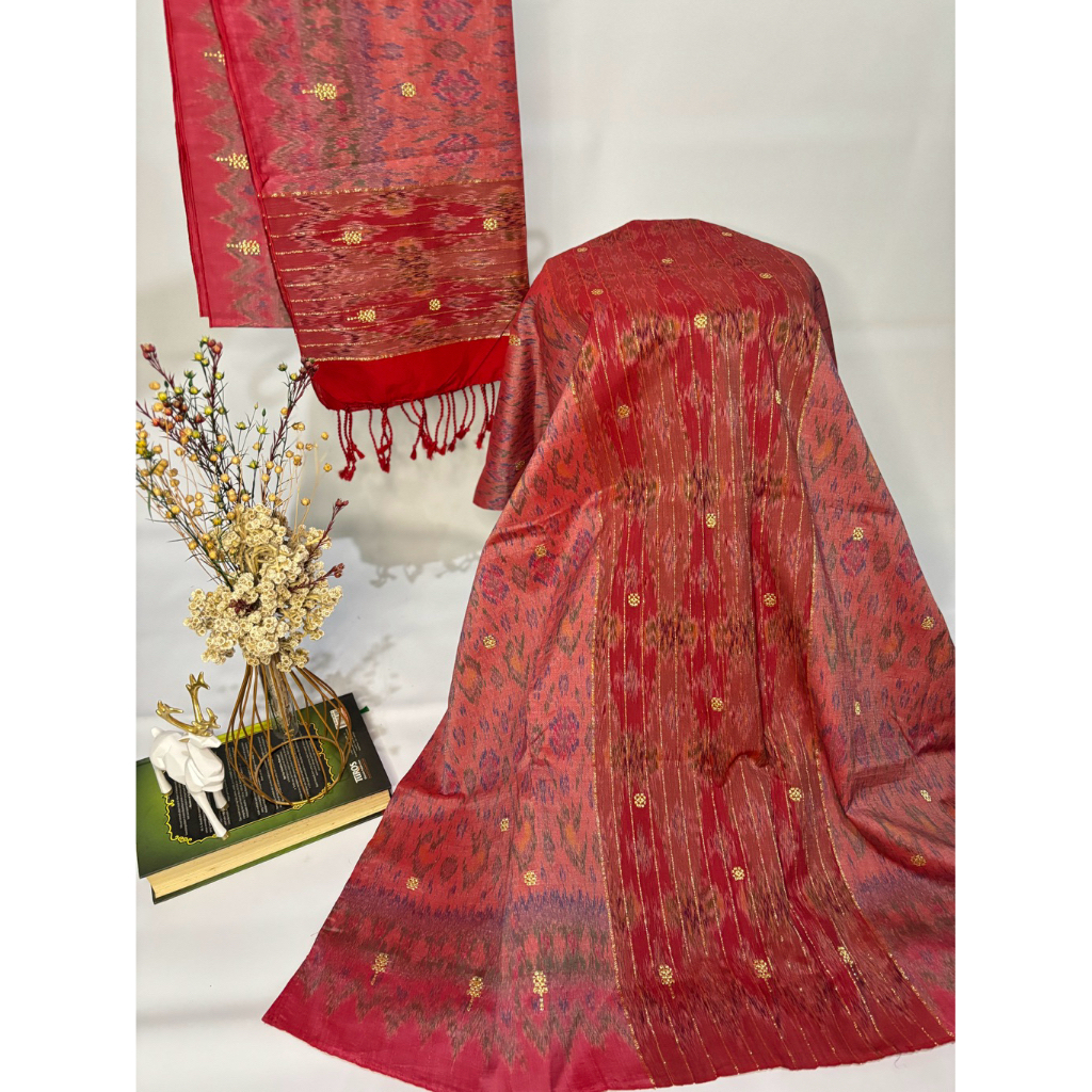 Setelan Kain Tenun | Blongket Palembang | Songket Cantik