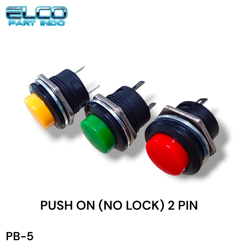 PUSH ON  (NO LOCK) DS 212 PUSH BUTTON DS 212 SWITCH 2 PIN DS-212 - EC1093