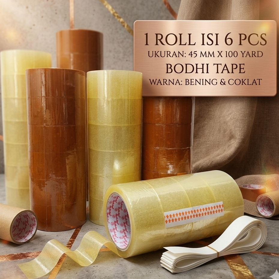 LAKBAN BENING | LAKBAN COKLAT | 1 ROLL= 6 PCS