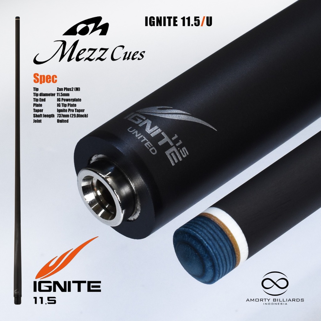 Mezz Ignite Carbon Shaft Joint united / Shaftt Play Billiard