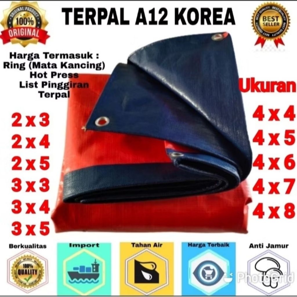 Terpal a12 Ukuran 4.5meter x 5meter Korea Super Tebal