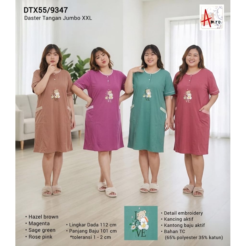Daster Jumbo XXL merk Amro Label Putih Termurah