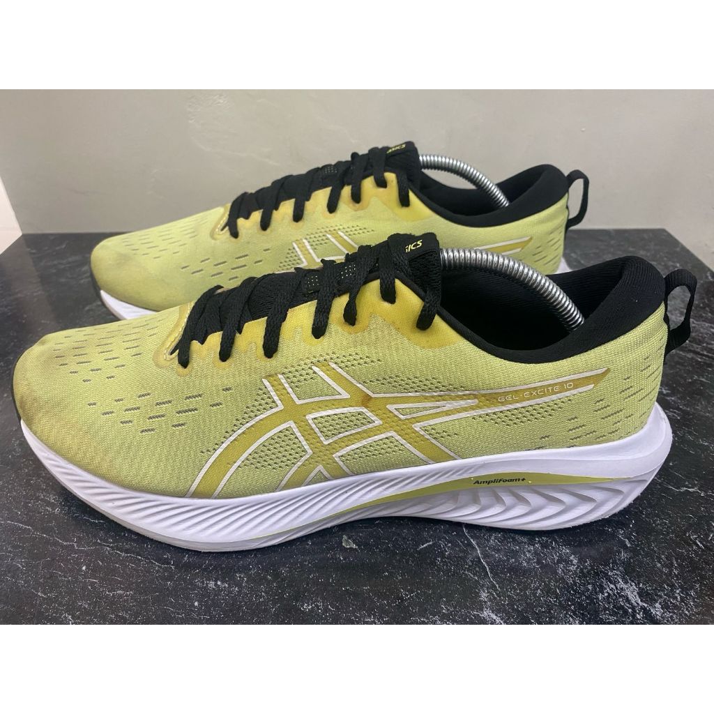 Sepatu Running ASICS Gel-Excite 10, warna Glow Yellow White, Size 45 insole 28,5 CM, Preloved/Second