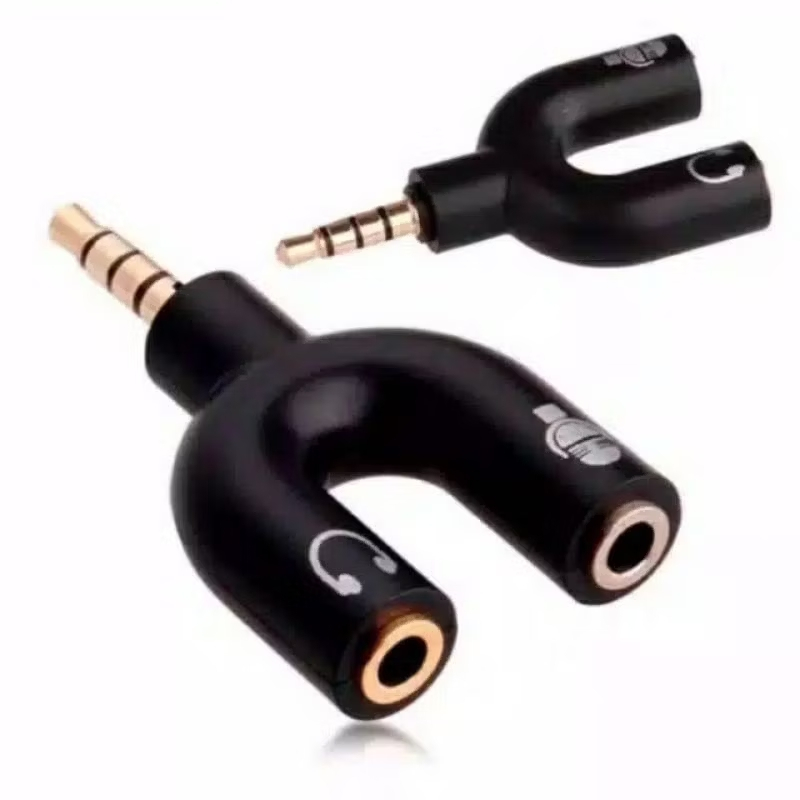 Jacky Y Spliter Aux 3.5mm Audio Headset Splitter Konektor Jack Y