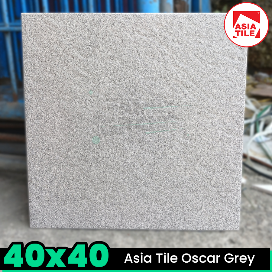 Keramik Kasar 40x40 Asia Tile Oscar Grey Lantai Teras/Garasi/Carport KW1