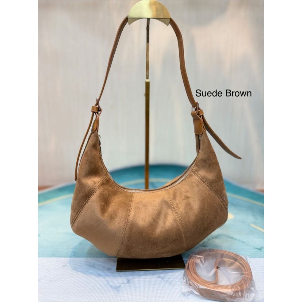 Tas Lemaire Croissant Bag Premium – Tas Selempang & Bahu Kulit Suede Elegan
