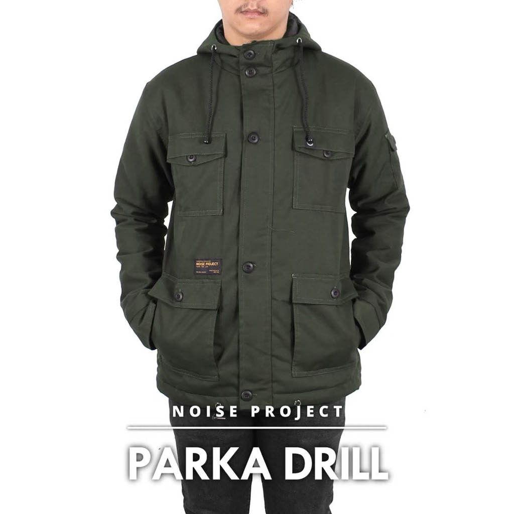 Jaket Parka Drill Canvas Pria Original Jaket Tebal Parka Pria