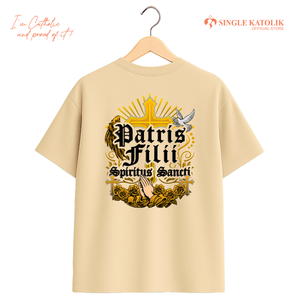 PATRIS FILII SPIRITUS SANCTI (GAMBAR) [OVERSIZED] - Kaos Rohani  - Katun premium 100% - Cotton Aloe 