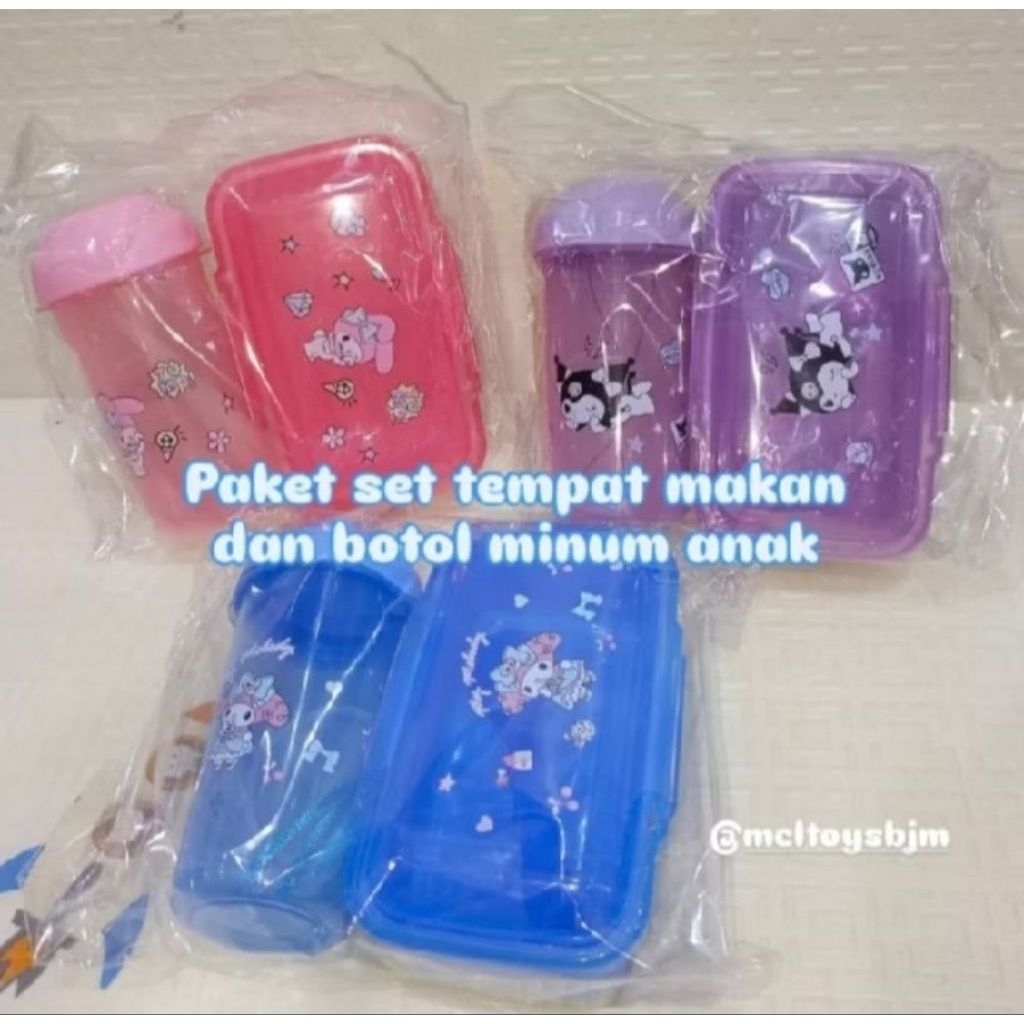 Set Tempat Makan dan Botol Minum Anak Kotak Makan Bekal