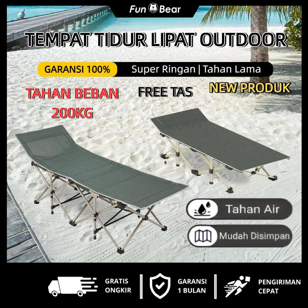 Tempat Tidur Lipat Camping Portable Folding Bed Velbed Kuat 200kg Bonus Tas Kasur Tempat Tidur Aesth