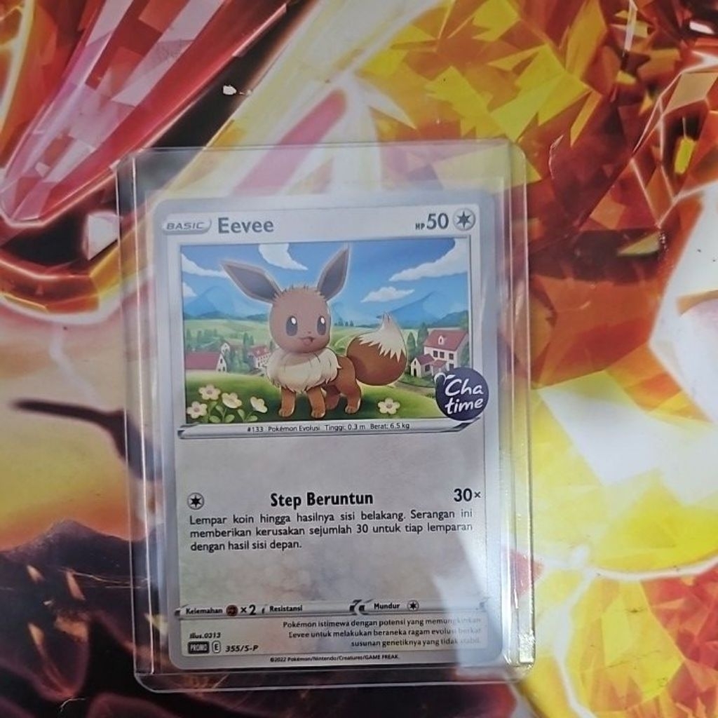 kartu pokemon tcg indonesia eevee 355 /S-P promo chatime