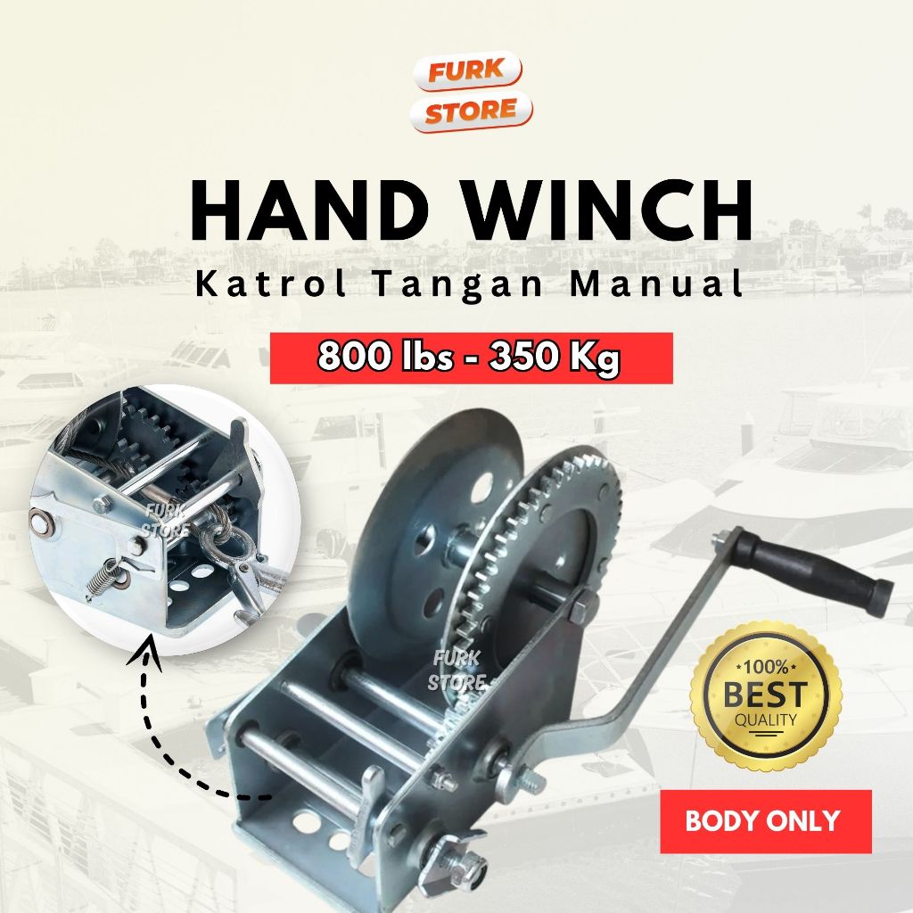 HW800 Hand Winch 800LBS – Winch Manual Baja | Katrol Manual | Hand Winch Kuat